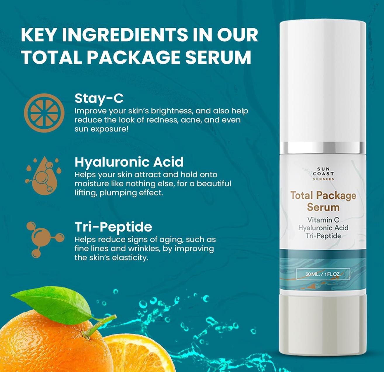 Sun Coast Sciences Serum, All-In-One Vitamin C, 30ml